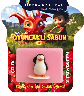 Oyuncaklı Sabun Çilek Kokulu Gliserinli Doğal Sabun, Çocuklara El Yüz Yıkama Alışkanlığı Kazandırın