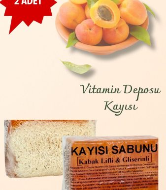 Kabak Lifli Kayısı Sabunu 120 GR X 2 ADET – El Yapımı Doğal, Gözenek Temizleyici