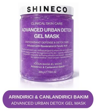 Detoks Etkili Arındırıcı ve Canlandırıcı Jel Maske, Antioksidan, Cilt Temizleyici ve Yenileyici